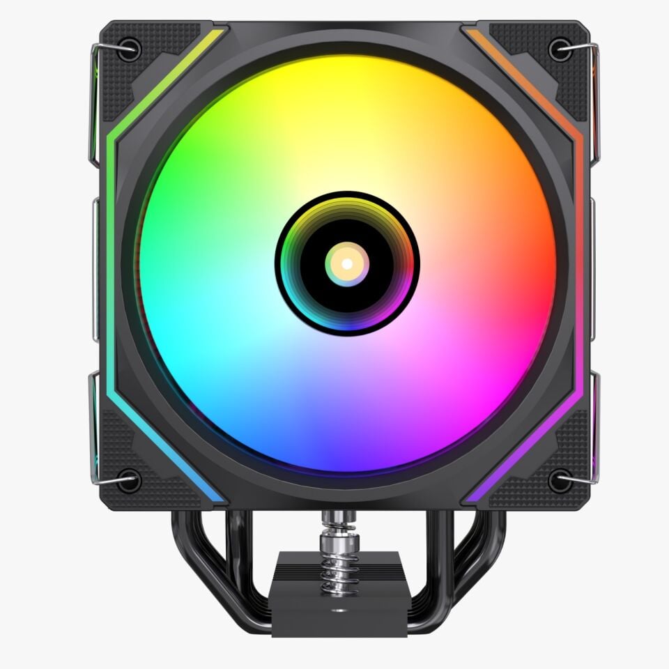 DARYUN DY-500X Isı Göstergeli Ful Argb 2x Fan 6 Bakır Borulu Kule Tipi Hava Soğutucu İşlemci Fanı Siyah