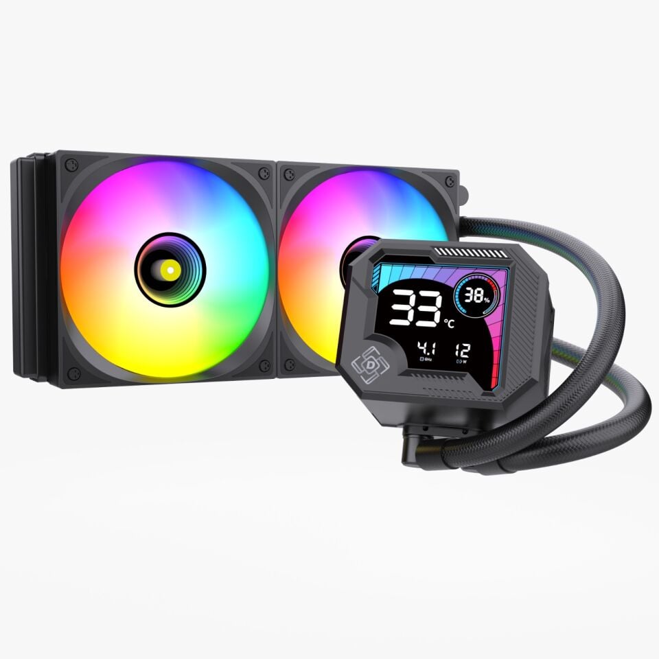 DARYUN Buzz-V2 240MM Siyah Argb Yeni Nesil ISI Göstergeli Yüksek Performanslı Sıvı Soğutması