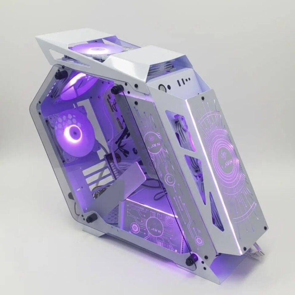 DARYUN Razon 6x 120MM Argb Fanlı Robotik Beyaz Gaming Bilgisayar Kasası