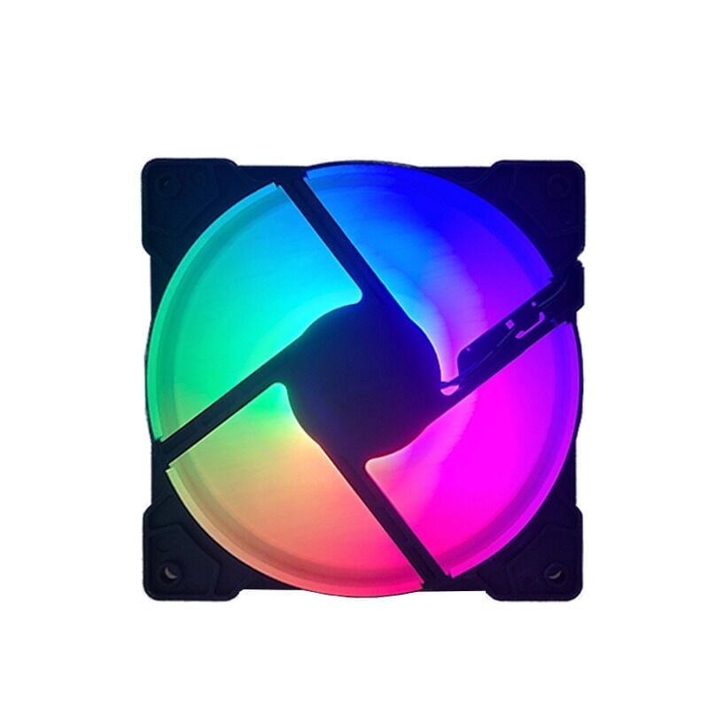 DARYUN 12Cm Kasa İçi Uyumlu Rainbow led Fanlı Molex 4 Pin Soket Fan